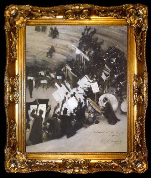 framed  John Singer Sargent Rehearsal of the Pasdeloup Orchestra at the Cirque d